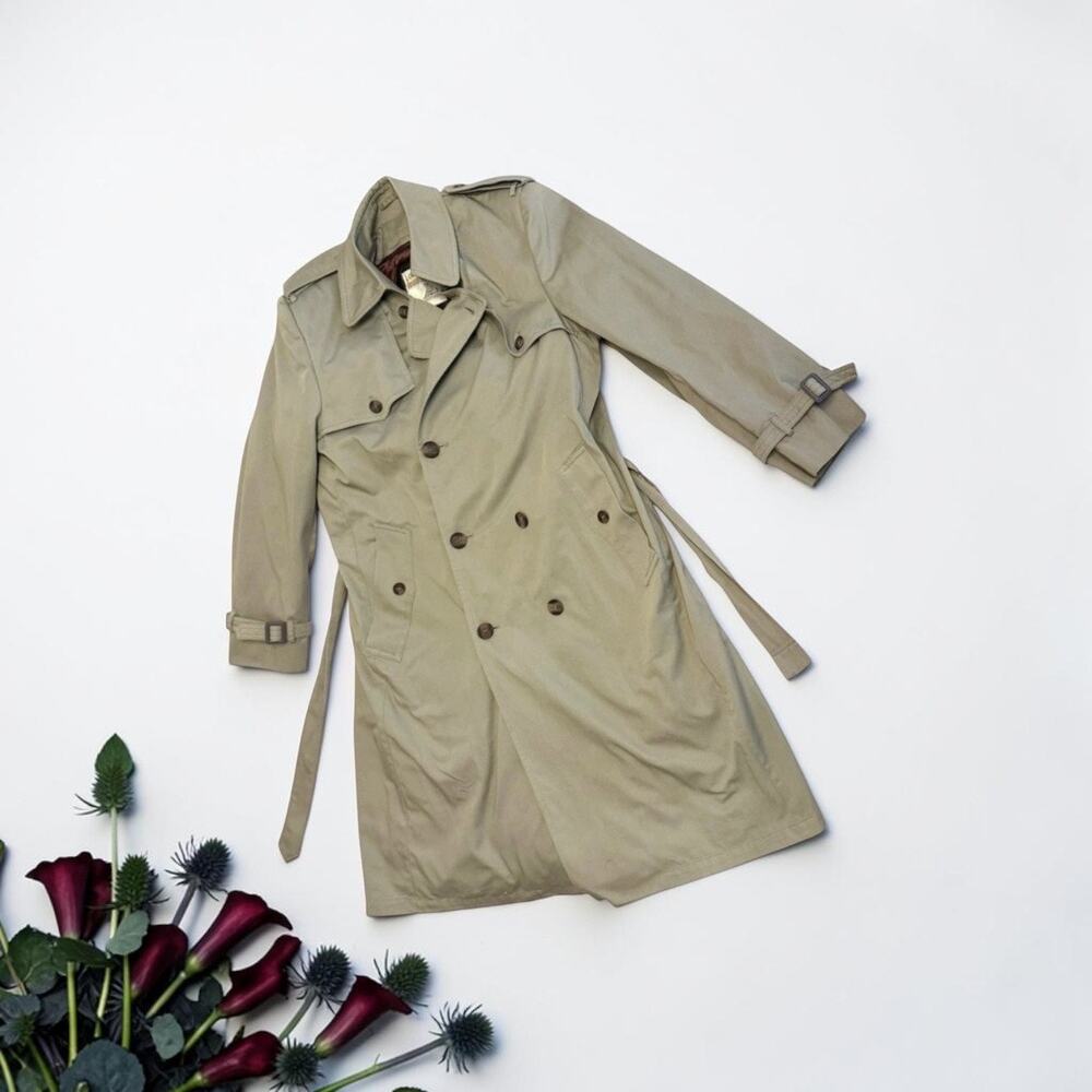 Vintage Trench Coat LONDON TOWNE Men’s Size 40 Double  Zip Out Liner 3400-8